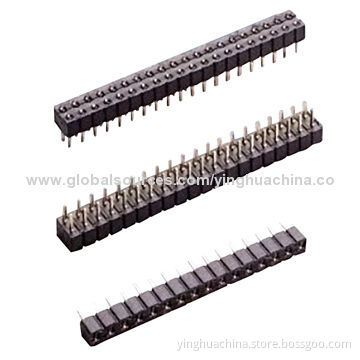 Female Headers, 2.54mm Pitch, Straight, Wavy Type, Single/Dual-row, 3.5mm Height, 2801